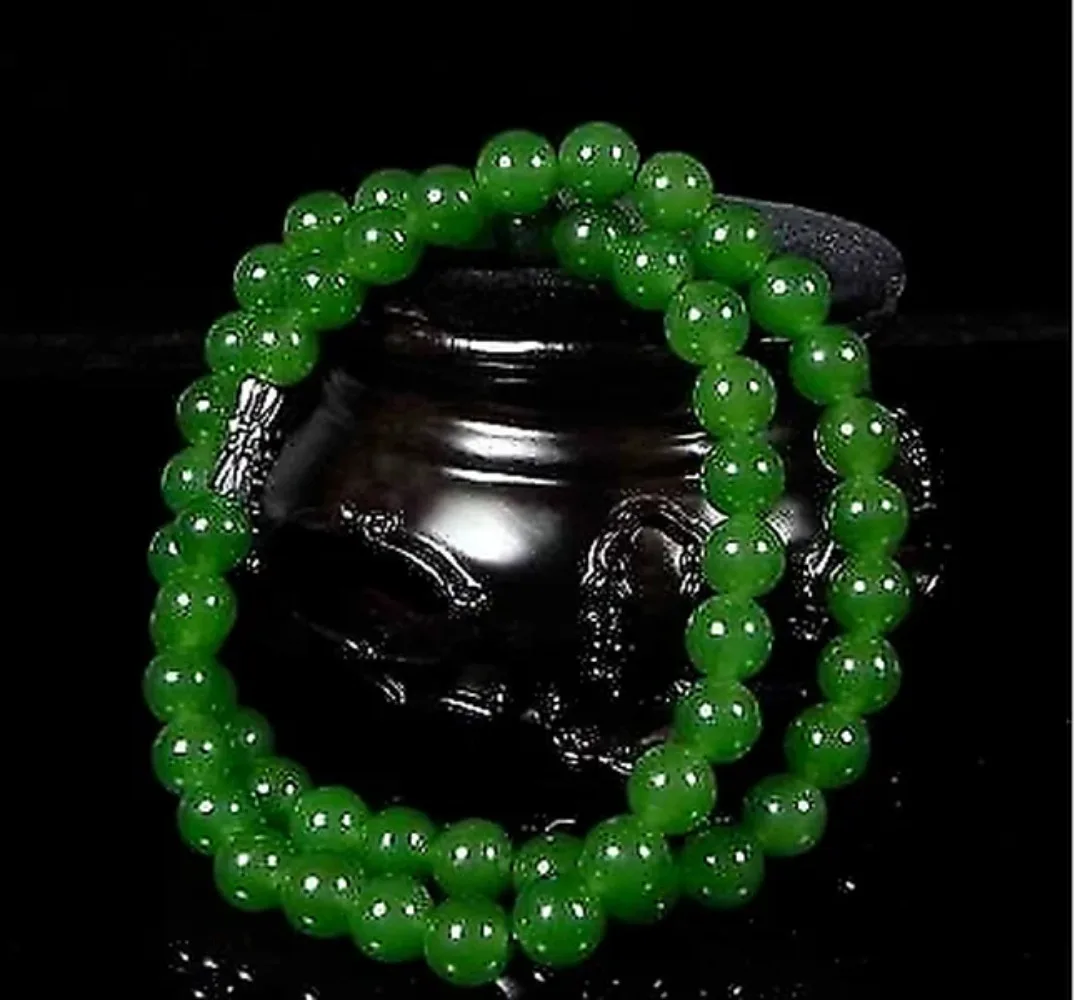 Men Accessories To Gift - Genuine Natural Green Beads Necklace Chinese