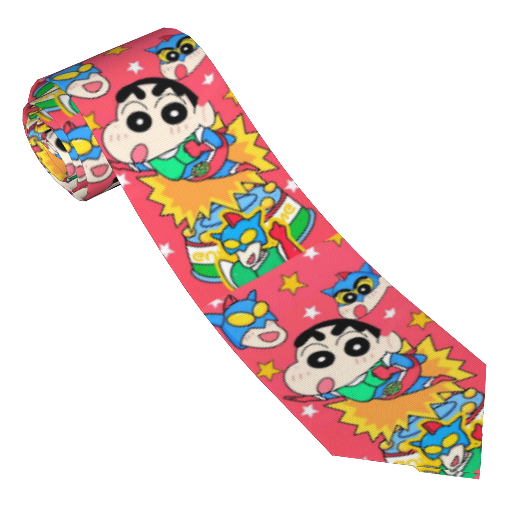 Men'S Accessories In The 90S - Necktie Shinchans 90s Cartoon Men Silk