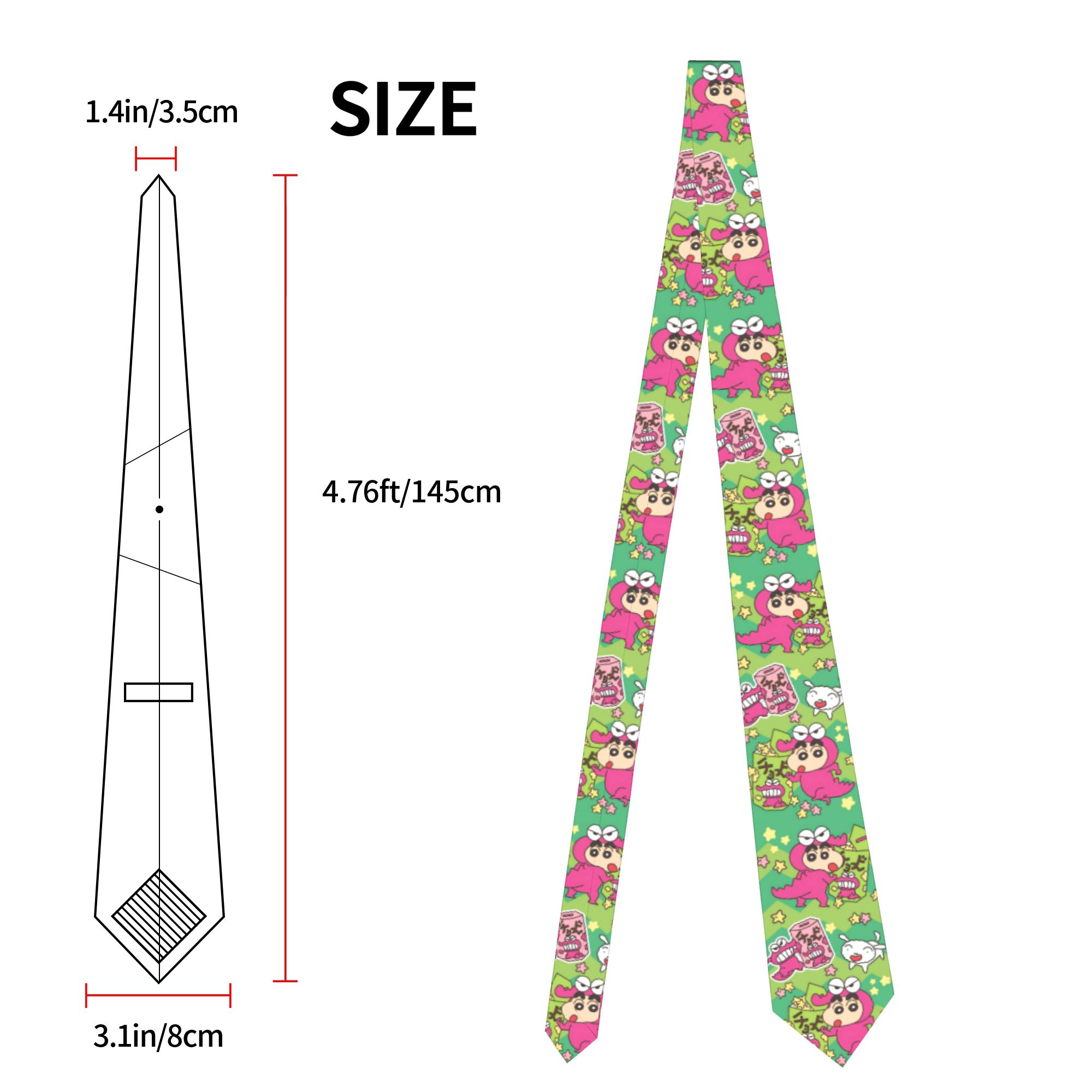 Shinchans 90s Cartoon Necktie  - Men'S Accessories In The 90S recension och pris