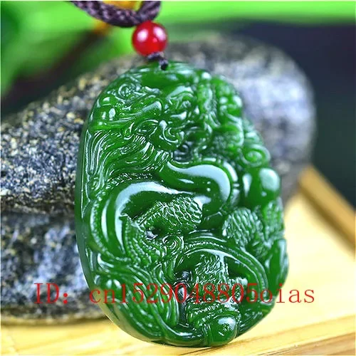 Natural Green Chinese Jade Dra - Men Accessories To Gift recension och pris