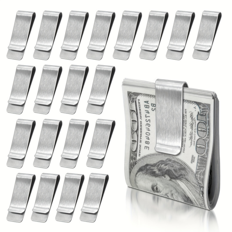 20PCS Stainless Steel Silver S - Money Clip Slim recension och pris