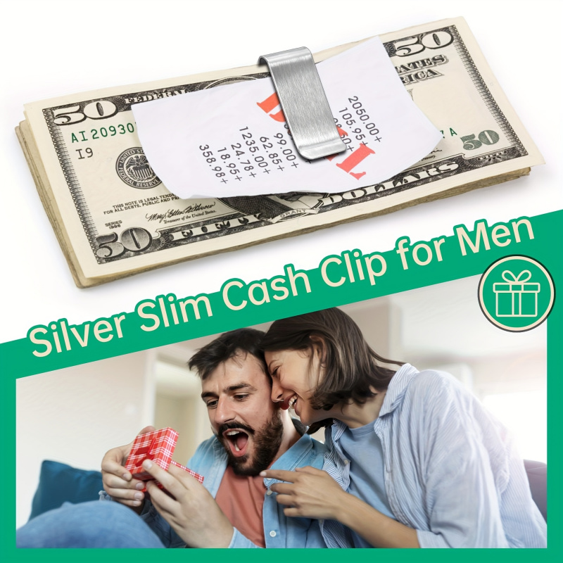 20PCS Stainless Steel Silver S - Money Clip Slim recension och pris
