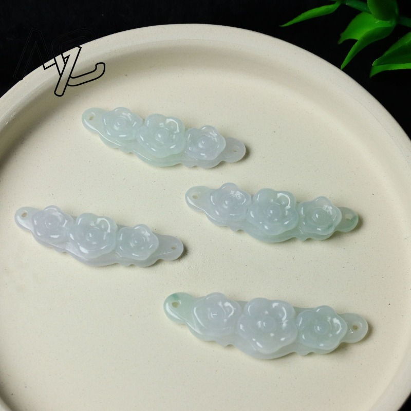 1pc Natural Jadeite Emerald Fl - Men Accessories To Gift recension och pris