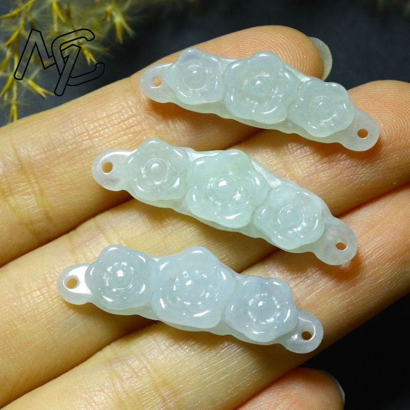 1pc Natural Jadeite Emerald Fl - Men Accessories To Gift recension och pris