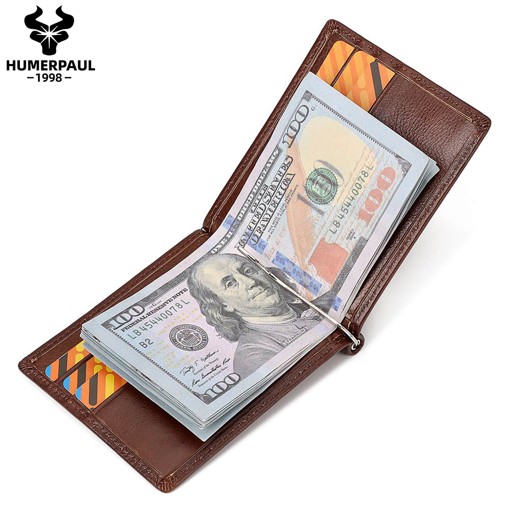 Genuine Leather Mens Slim Wall - Money Clip Slim recension och pris