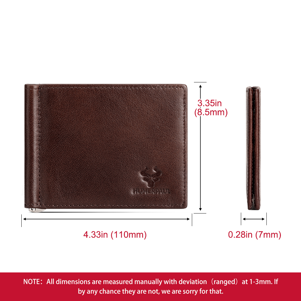 Genuine Leather Mens Slim Wall - Money Clip Slim recension och pris