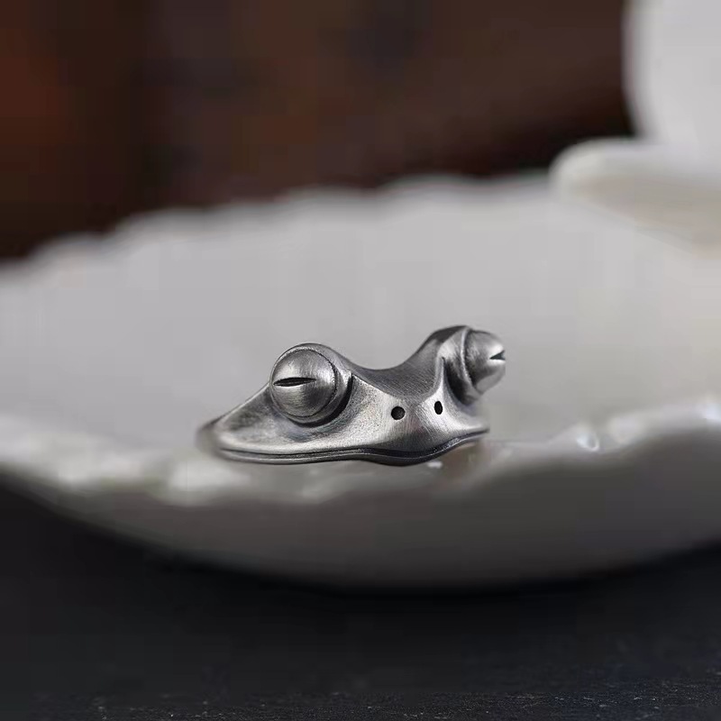 Retro Distressed Frog Ring For - Men Accessories Drawing recension och pris